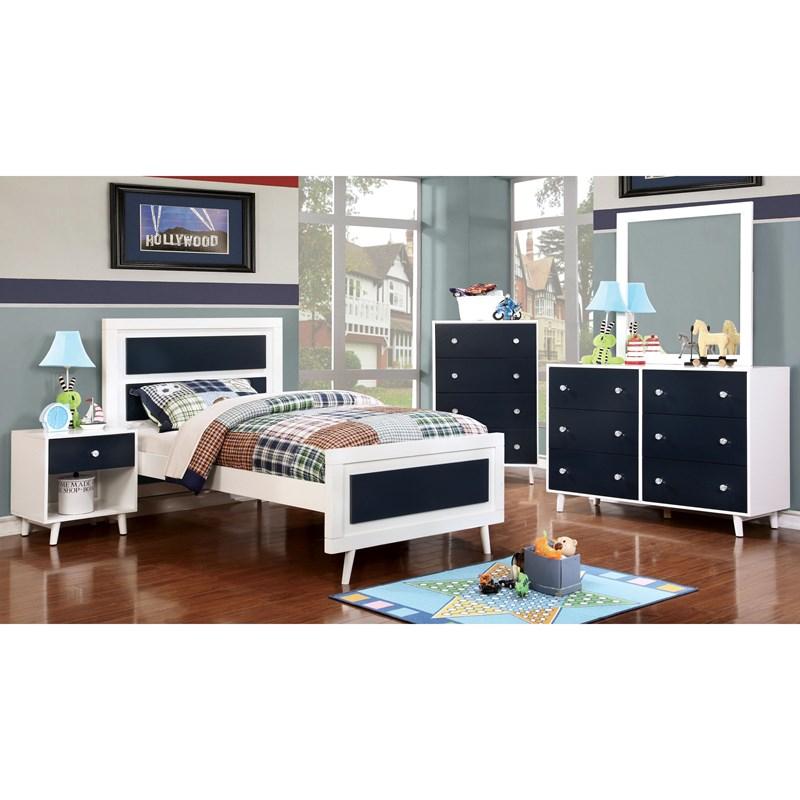 Large Picture of Furniture of America Alivia CM7850BL-T-BED Twin Panel Bed