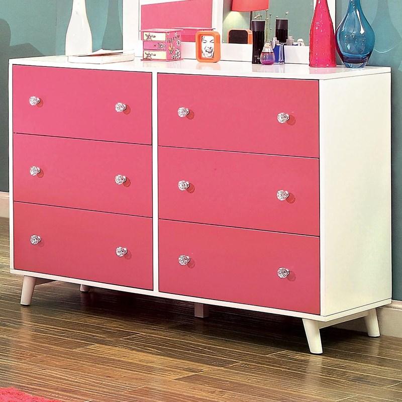 Large Picture of Furniture of America Alivia CM7850PK-D 6-Drawer Dresser