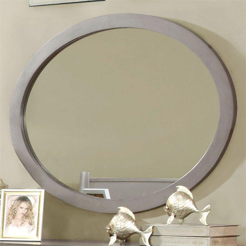 Large Picture of Furniture of America Lennart CM7386GY-MO Oval Mirror
