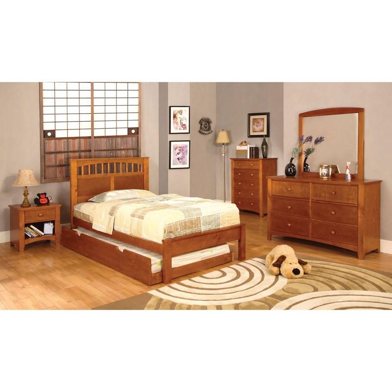 Large Picture of Furniture of America Carus CM7904OAK-F-BED Full Bed