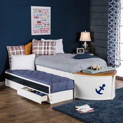 Furniture of America Voyager CM7768-BED Novelty Twin Bed with Trundle Bed
