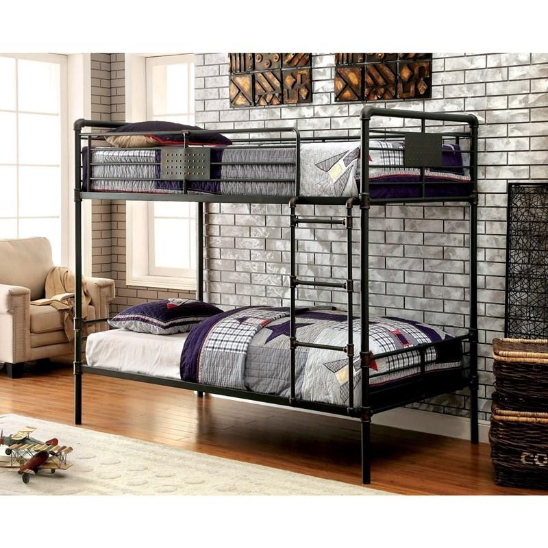 Large Picture of Furniture of America Olga CM-BK913 Twin/Twin Bunk Bed