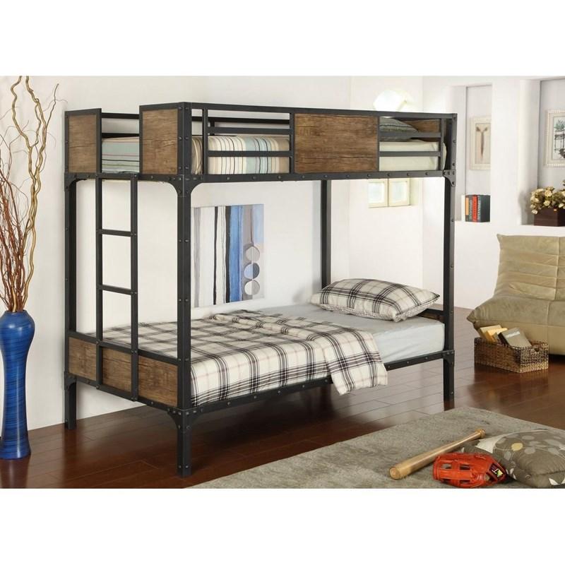 Large Picture of Furniture of America Clapton CM-BK029TT Twin/Twin Bunk Bed