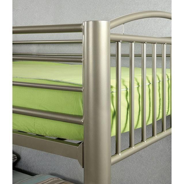 Large Picture of Furniture of America Lovia CM-BK1037TF Twin/Full Bunk Bed