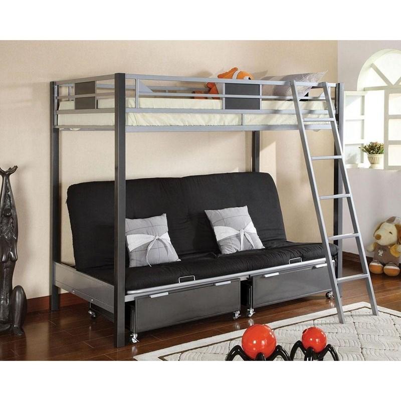 Large Picture of Furniture of America Cletis CM-BK1014 Twin Bed with Futon Bed