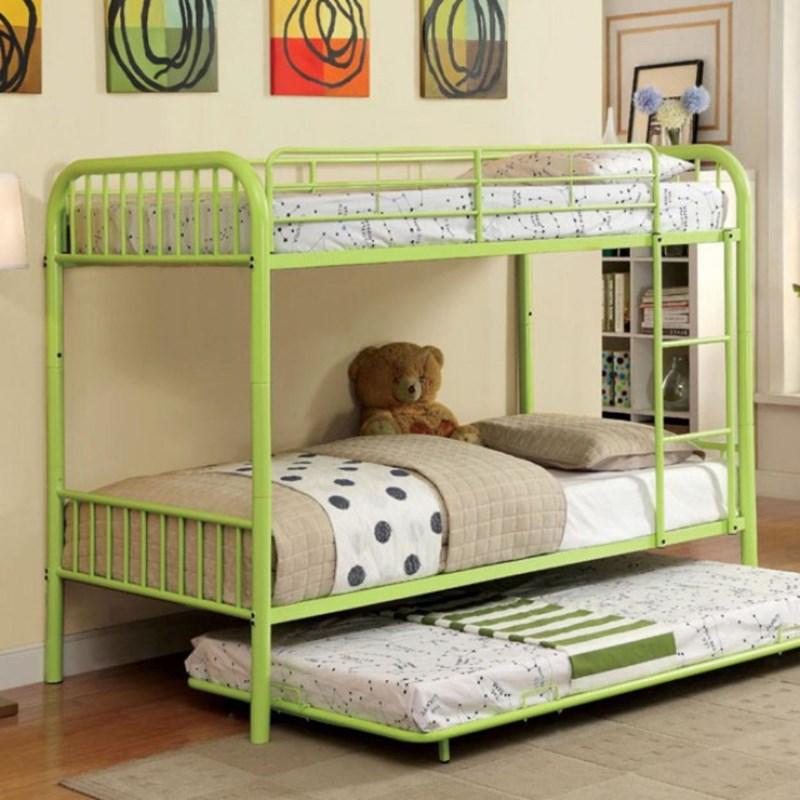 Large Picture of Furniture of America Rainbow CM-BK1035AG Twin over Twin Bunk Bed