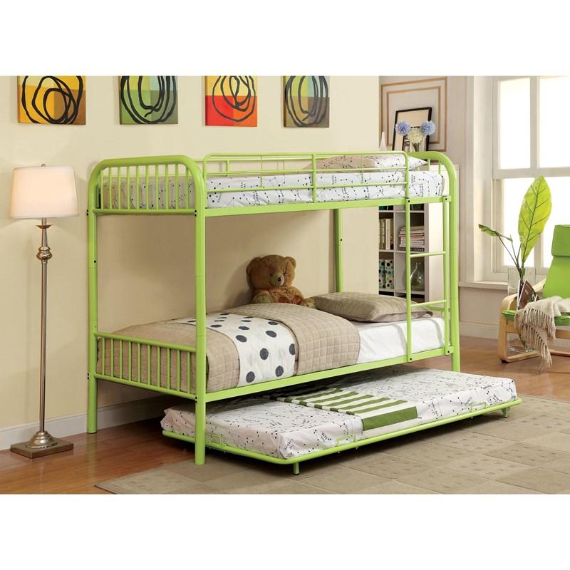 Large Picture of Furniture of America Rainbow CM-BK1035AG Twin over Twin Bunk Bed