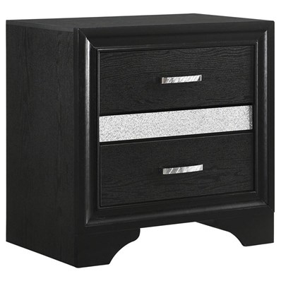 Coaster Furniture Miranda 206362 2-Drawer Nightstand - Black