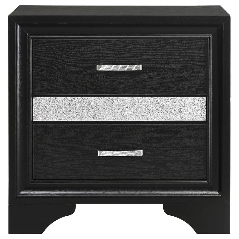 Large Picture of Coaster Furniture Miranda 206362 2-Drawer Nightstand - Black
