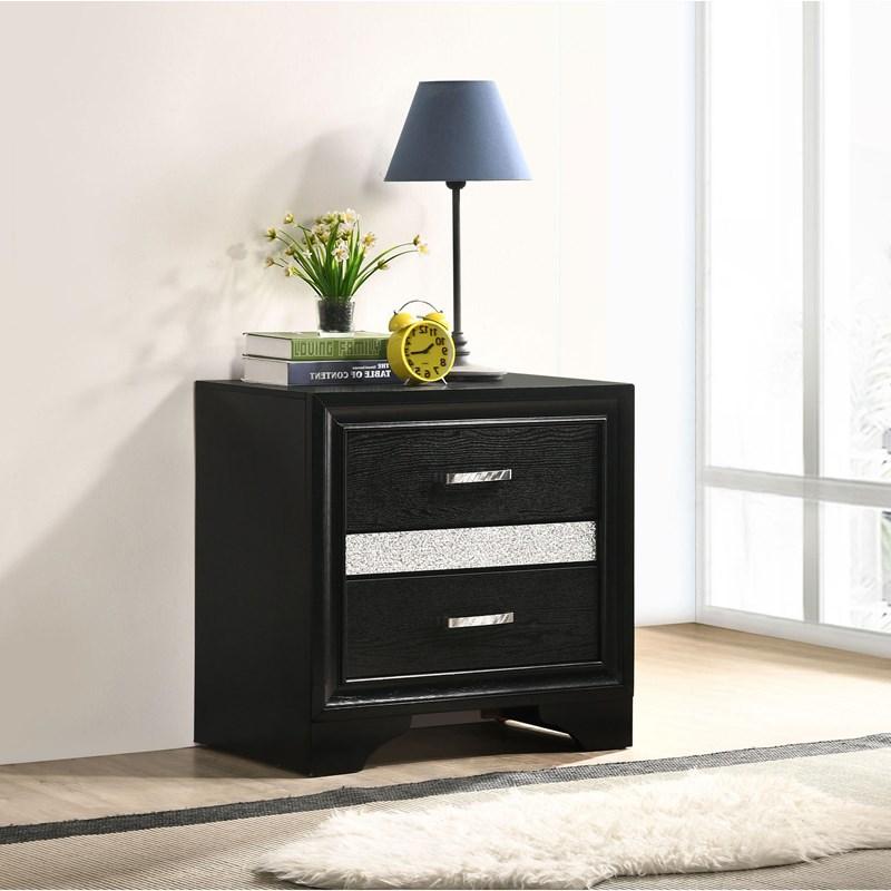 Large Picture of Coaster Furniture Miranda 206362 2-Drawer Nightstand - Black