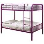 Furniture of America Rainbow CM-BK1035PR Twin over Twin Bunk Bed