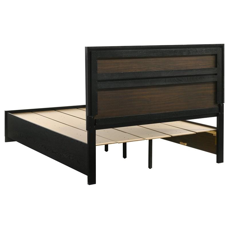 Large Picture of Coaster Furniture Miranda 206361Q 51-inch Wood Queen Storage Panel Bed - Black
