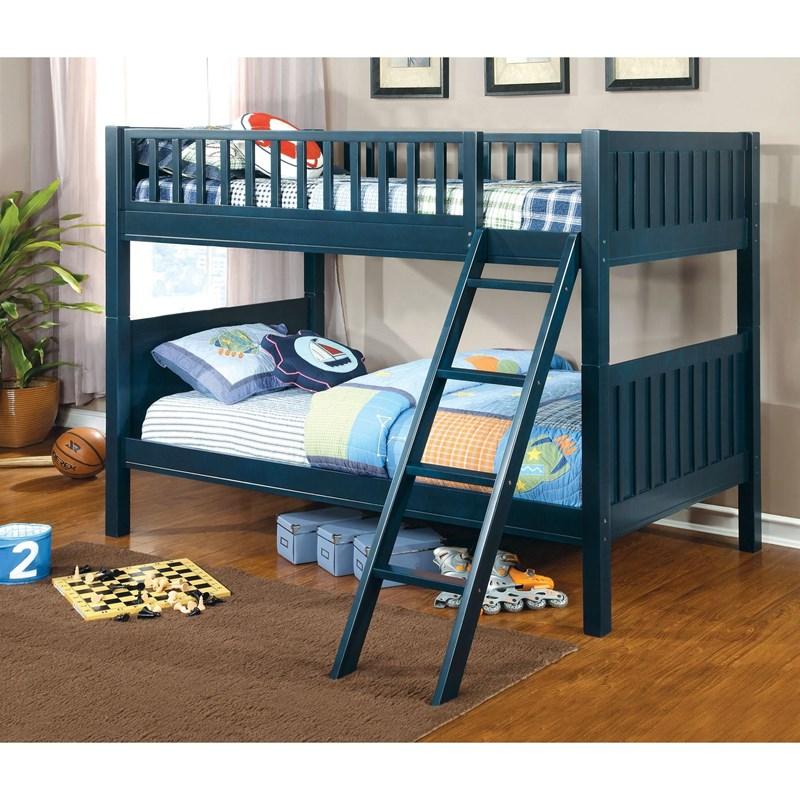 Large Picture of Furniture of America Azure CM-BK615-BED Twin over Twin Bunk Bed