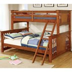 Furniture of America Spring Creek CM-BK604OAK Twin XL/Queen Bunk Bed