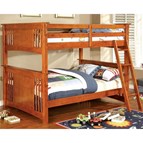 Furniture of America Spring Creek CM-BK603OAK-BED Full over Full Bunk Bed