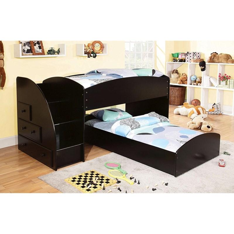 Large Picture of Furniture of America Merritt CM-BK921BK-T-BED Twin over Twin Loft Bed