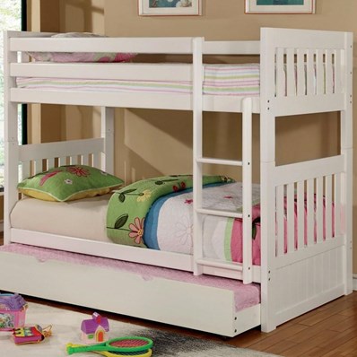 Furniture of America Canberra CM-BK607T-WH Twin/Twin Bunk Bed