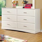 Furniture of America Prismo CM7941WH-D 6-Drawer Kids Dresser (White)