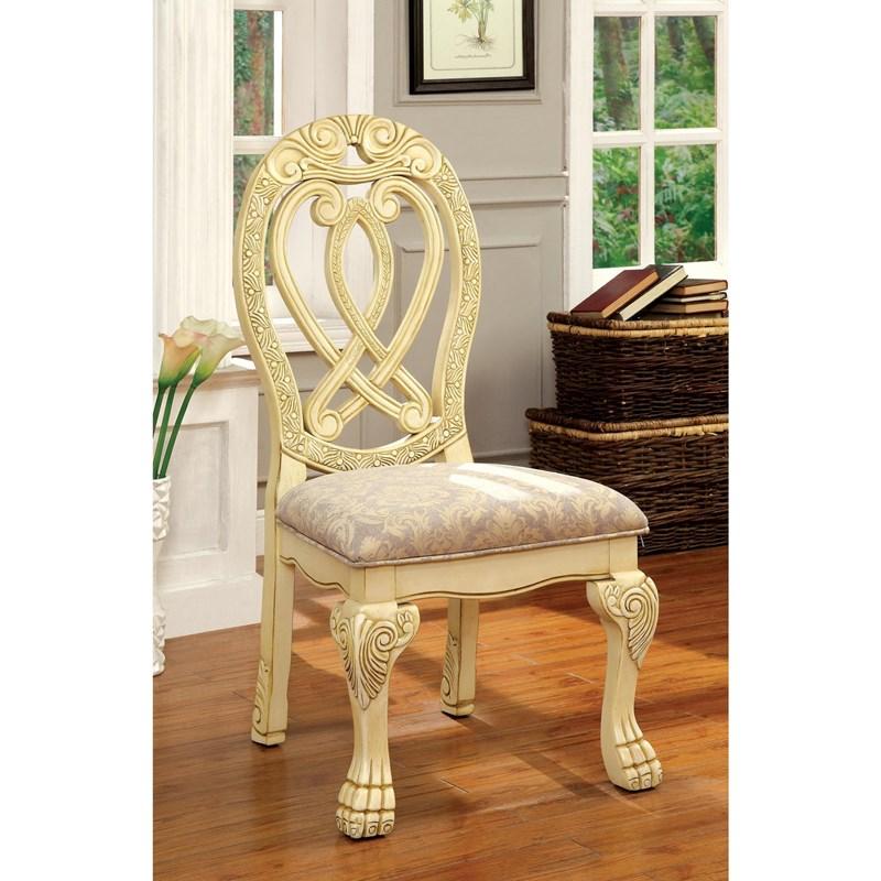 Large Picture of Furniture of America Wyndmere CM3186WH-SC-2PK Side Chair