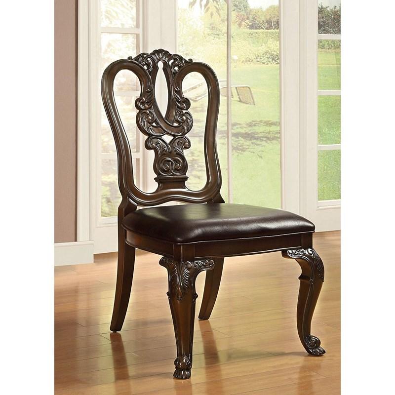 Large Picture of Furniture of America Bellagio CM3319W-SC-2PK Wooden Side Chair
