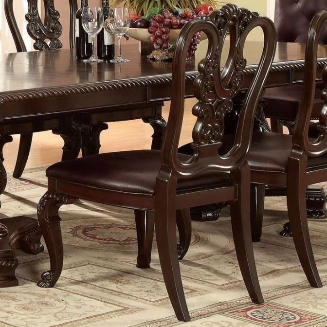Large Picture of Furniture of America Bellagio CM3319W-SC-2PK Wooden Side Chair