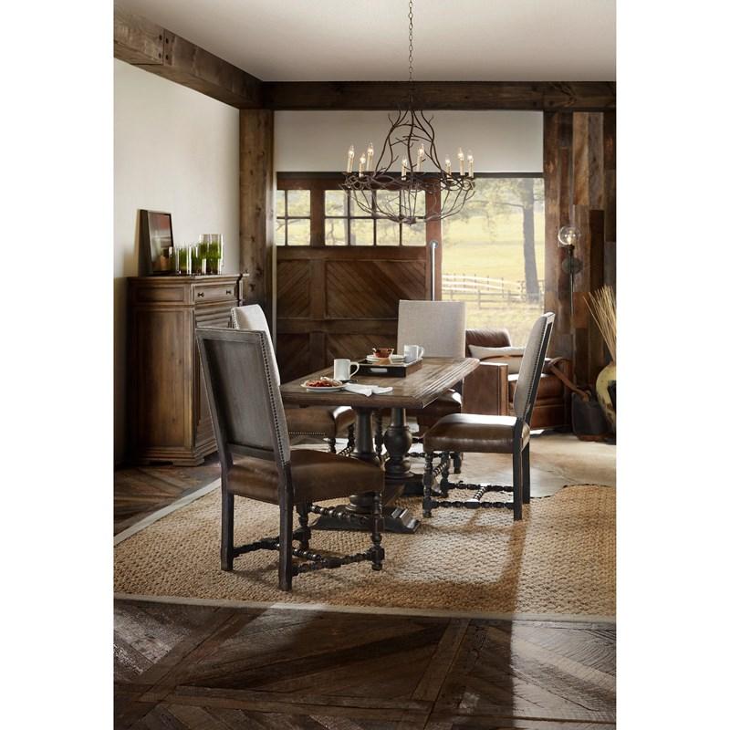 Large Picture of Hooker Furniture 5960-75206-BRN Balcones 60in Friendship Table with 2-12in Leaves