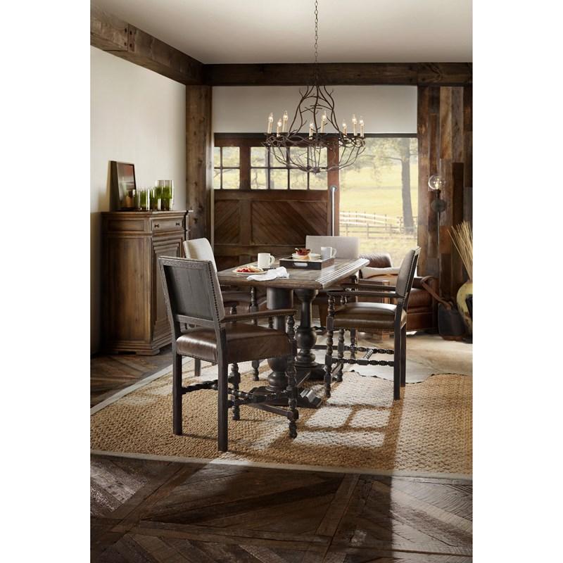 Large Picture of Hooker Furniture 5960-75206-BRN Balcones 60in Friendship Table with 2-12in Leaves