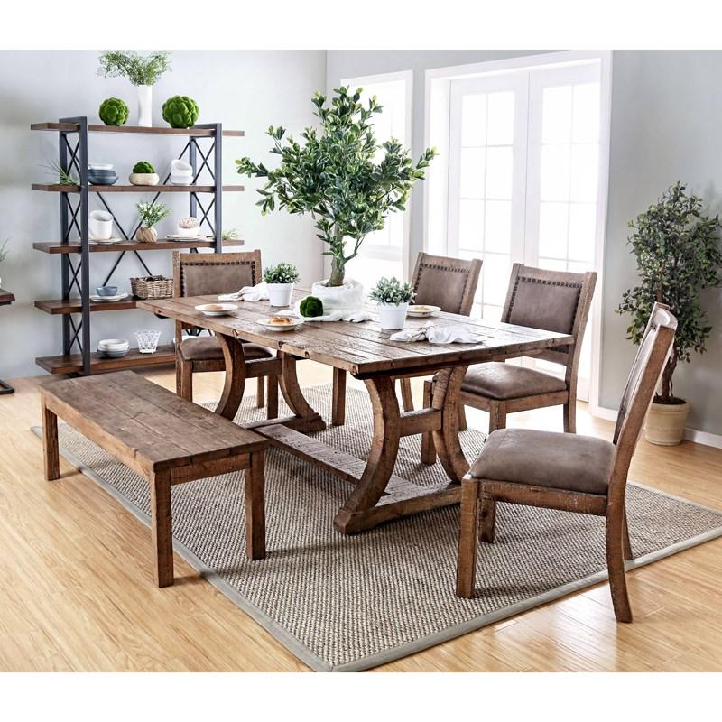 Large Picture of Furniture of America Gianna CM3829BN-W Wooden Bench