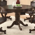 Coaster Furniture Turk 100871 Round Dining and Billiard Poker Game Table - Tobacco