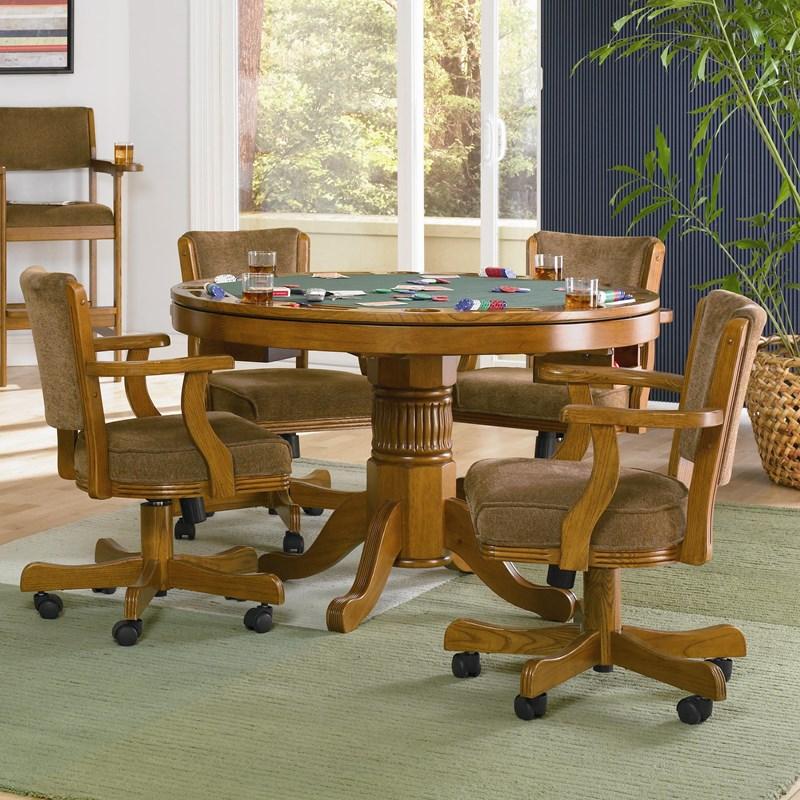 Large Picture of Coaster Furniture Mitchell 100952 Upholstered Swivel Dining and Game Chair - Amber