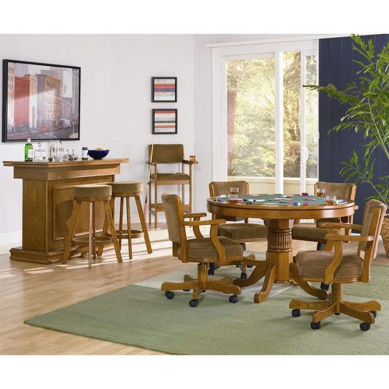 Large Picture of Coaster Furniture Mitchell 100952 Upholstered Swivel Dining and Game Chair - Amber
