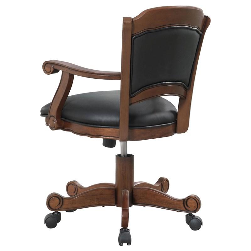 Large Picture of Coaster Furniture Turk 100872 Upholstered Swivel Dining and Game Chair - Tobacco
