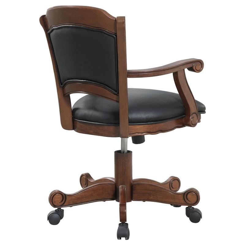 Large Picture of Coaster Furniture Turk 100872 Upholstered Swivel Dining and Game Chair - Tobacco