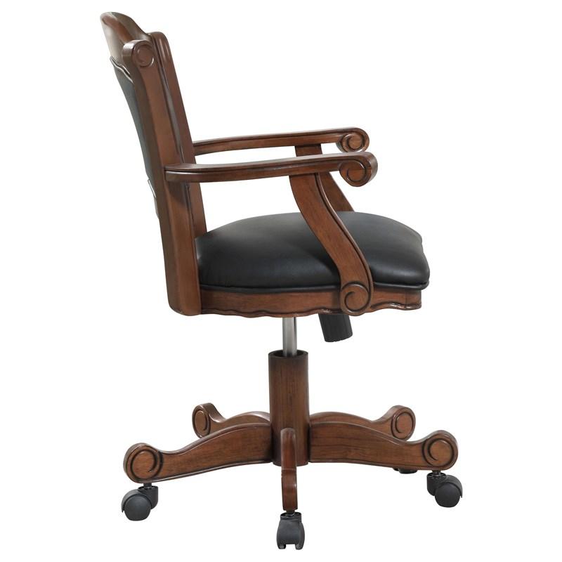 Large Picture of Coaster Furniture Turk 100872 Upholstered Swivel Dining and Game Chair - Tobacco