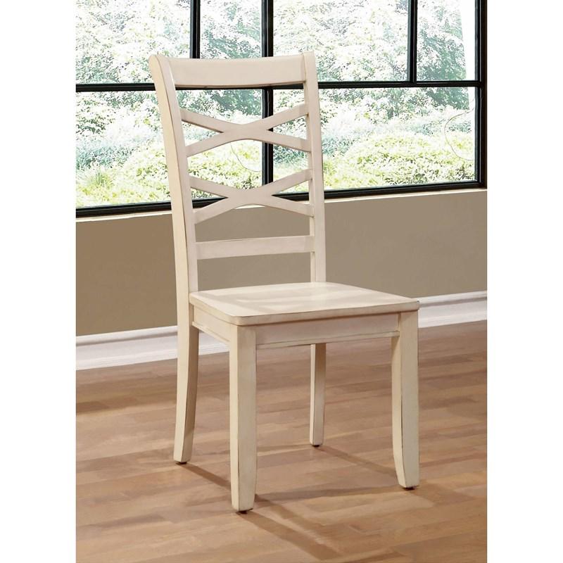 Large Picture of Furniture of America Giselle CM3528WH-SC-2PK Dining Side Chair