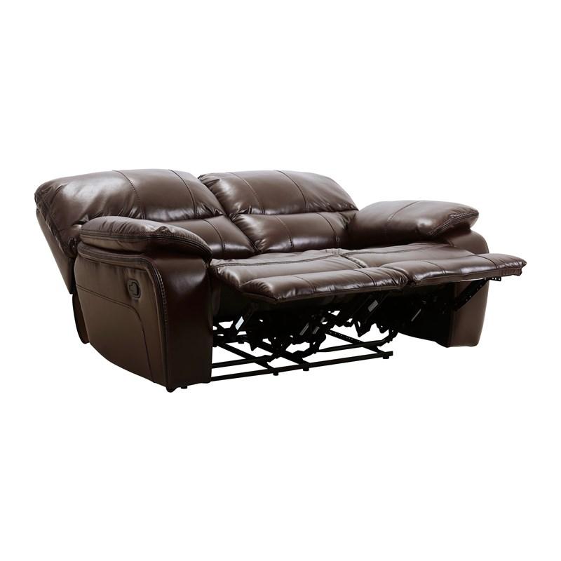 Large Picture of Homelegance Pecos 8480BRW-2 Double Reclining Love Seat - Dark Brown