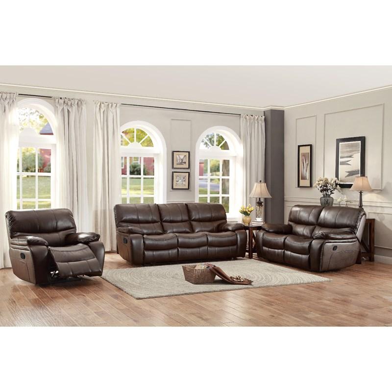 Large Picture of Homelegance Pecos 8480BRW-2 Double Reclining Love Seat - Dark Brown