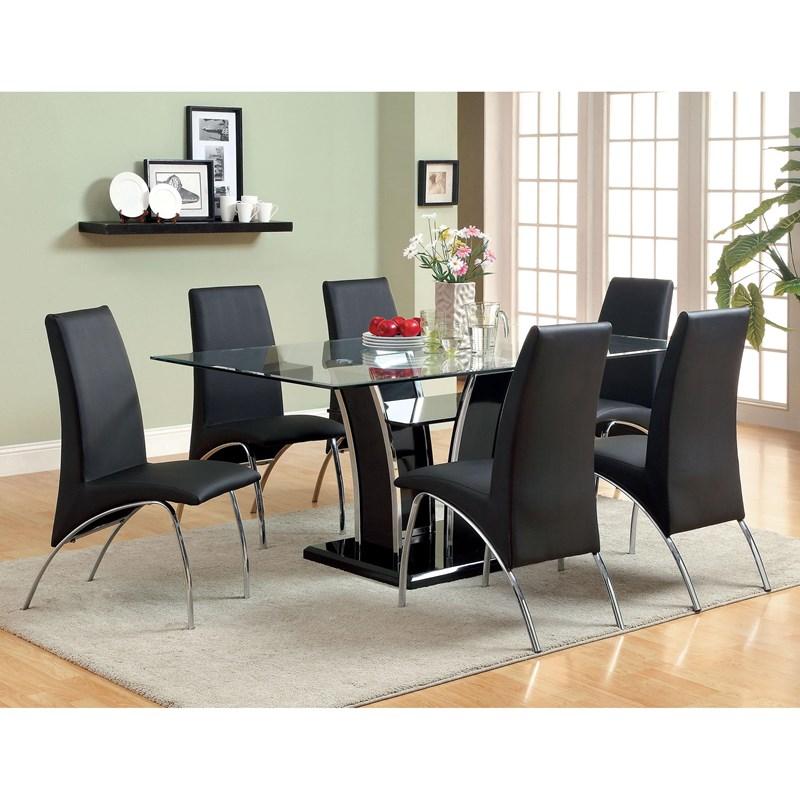 Large Picture of Furniture of America Wailoa CM8370BK-SC-2PK Side Chair