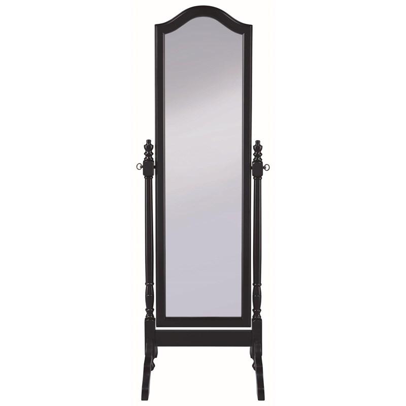 Large Picture of Coaster Furniture Cabot 950801 Wood Adjustable Full Length Cheval Mirror - Black