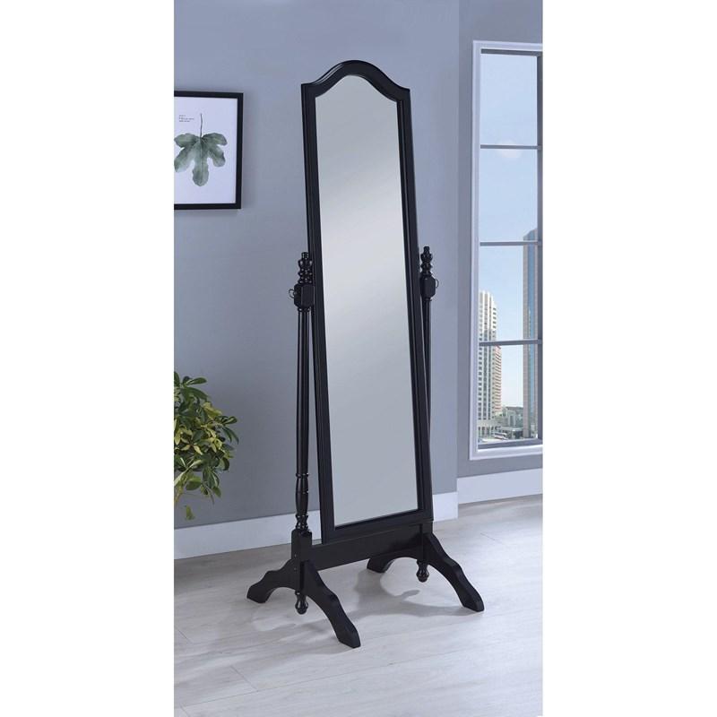 Large Picture of Coaster Furniture Cabot 950801 Wood Adjustable Full Length Cheval Mirror - Black