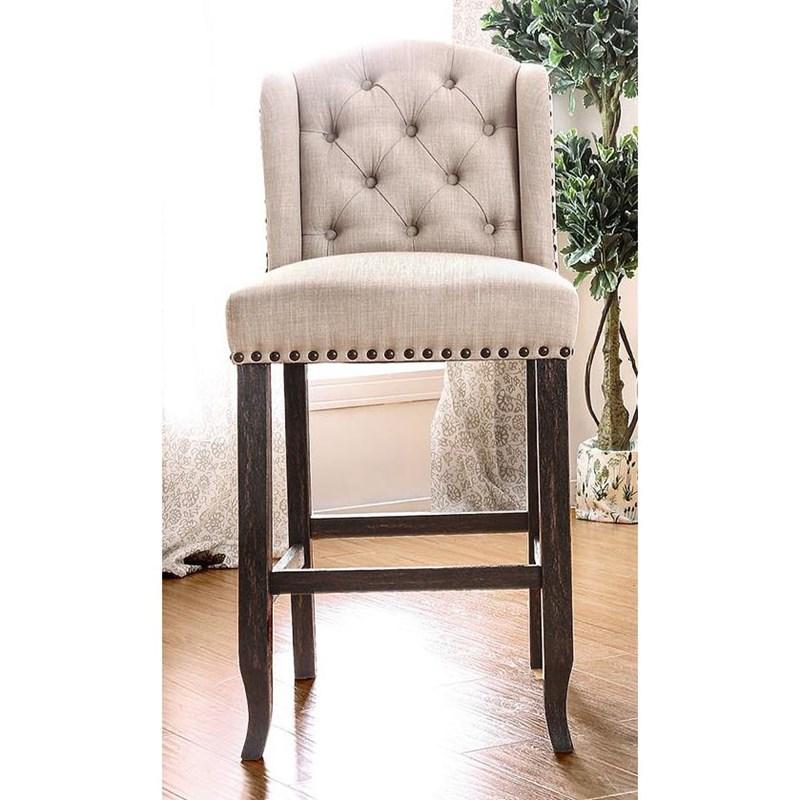 Large Picture of Furniture of America Sania CM3324BK-BCW-2PK Bar Chair