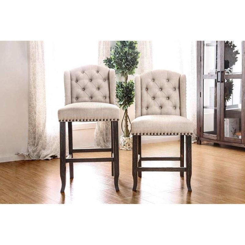 Large Picture of Furniture of America Sania CM3324BK-BCW-2PK Bar Chair