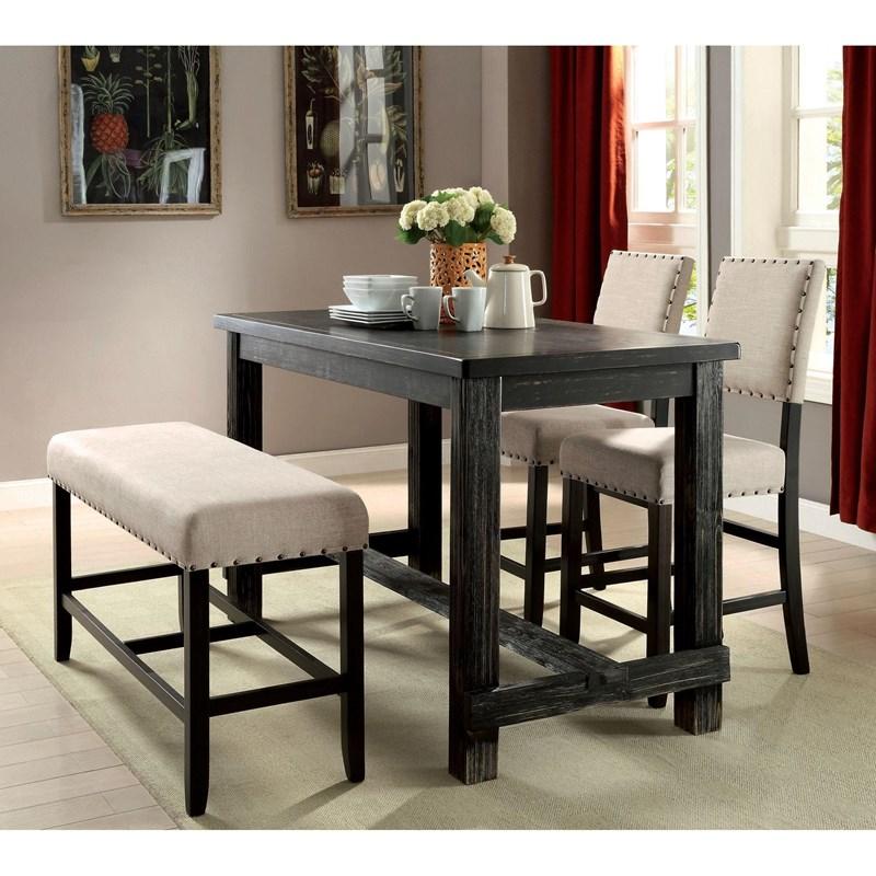 Large Picture of Furniture of America Sania CM3324BK-PBN