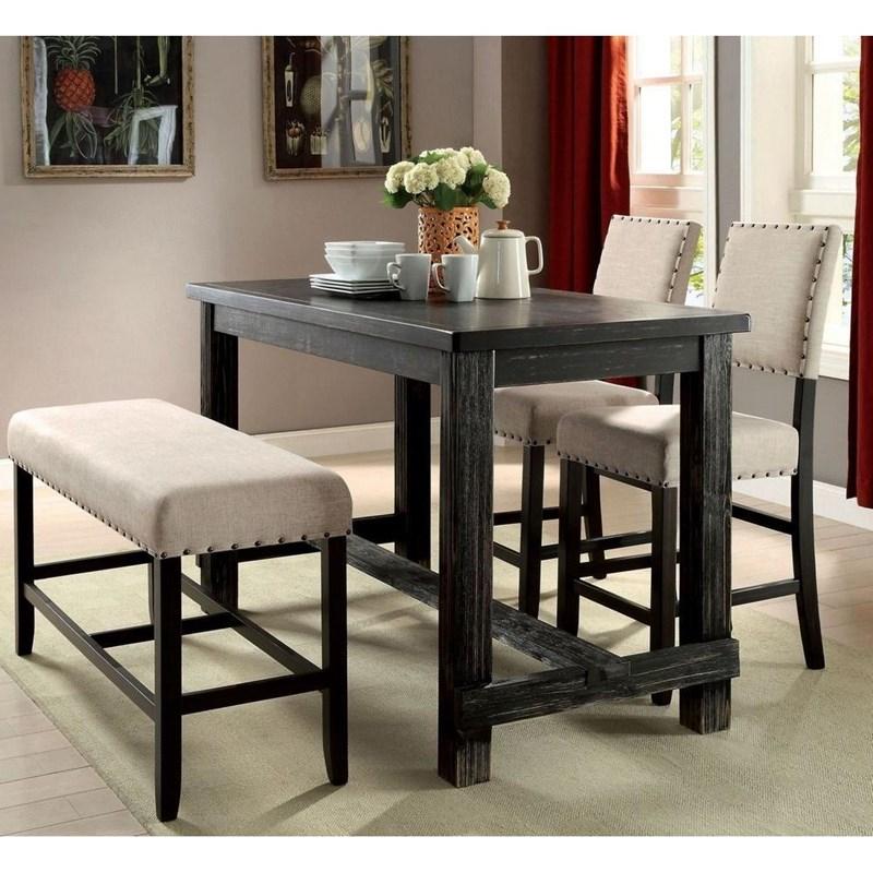 Large Picture of Furniture of America Sania CM3324BK-PC-2PK Counter Height Chair