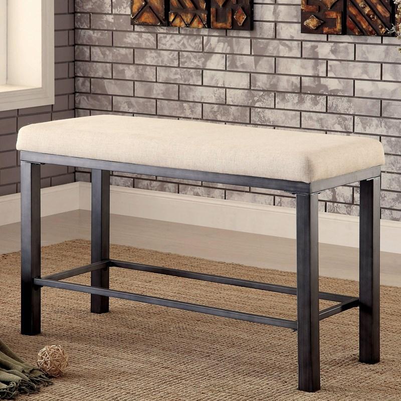 Large Picture of Furniture of America Jazlyn II CM3686PBN Counter Height Bench