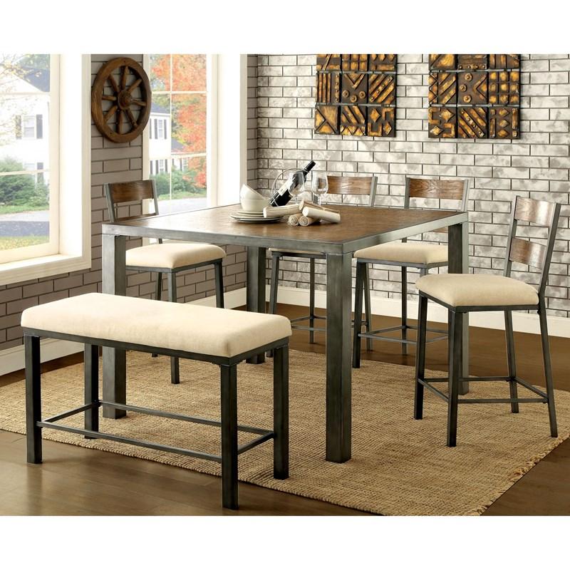 Large Picture of Furniture of America Jazlyn II CM3686PBN Counter Height Bench