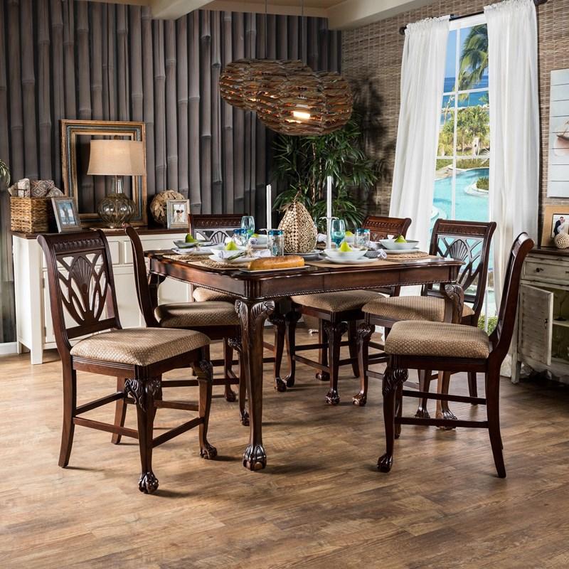Large Picture of Furniture of America Petersburg CM3185PT Counter Height Table