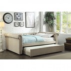 Furniture of America Leanna CM1027BG-Q-BED Queen Daybed with Trundle Bed (Beige)