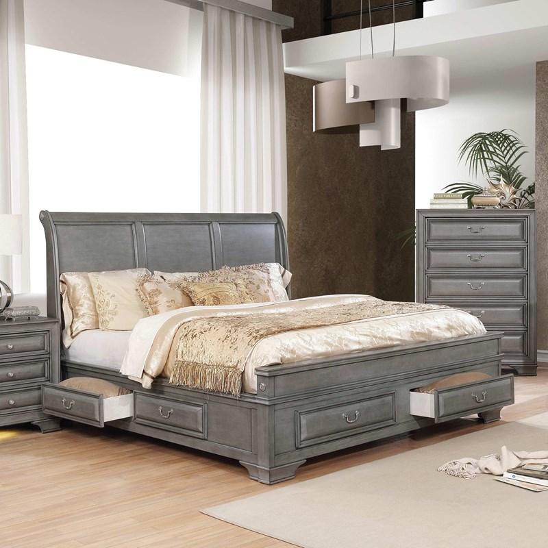 Large Picture of Furniture of America Brandt CM7302GY-CK California King Bed
