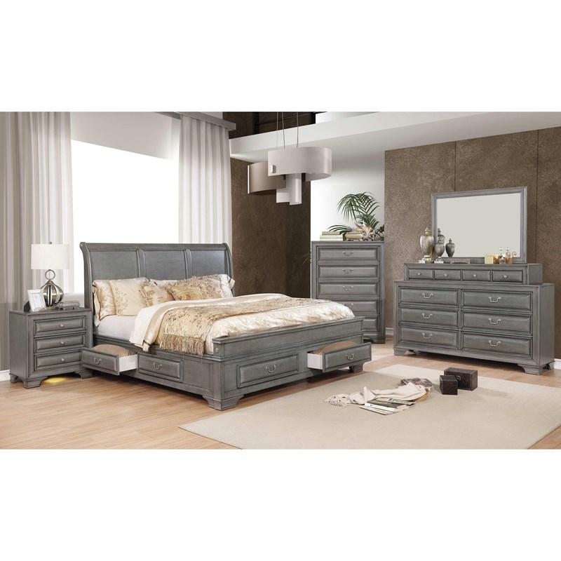 Large Picture of Furniture of America Brandt CM7302GY-EK King Bed
